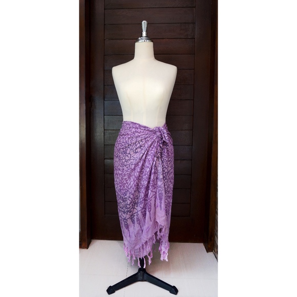 Boho Lilac Purple printed sarong/cover up - Picture 1 of 2